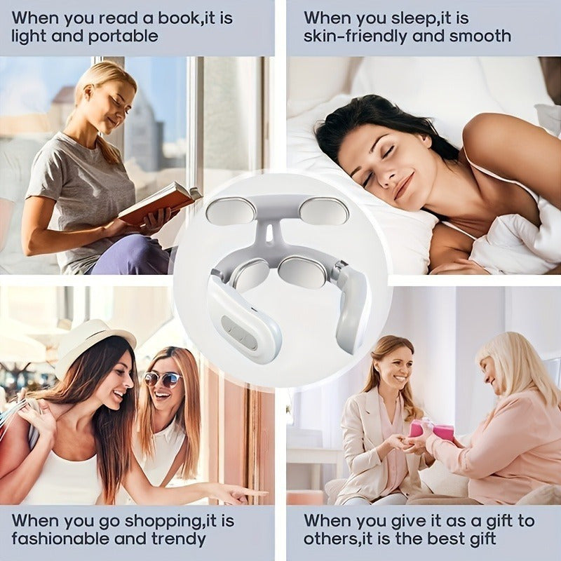 NeckEase Smart Massager - Draagbaar cervicale massageapparaat voor kinderen en volwassenen, perfect vakantiecadeau