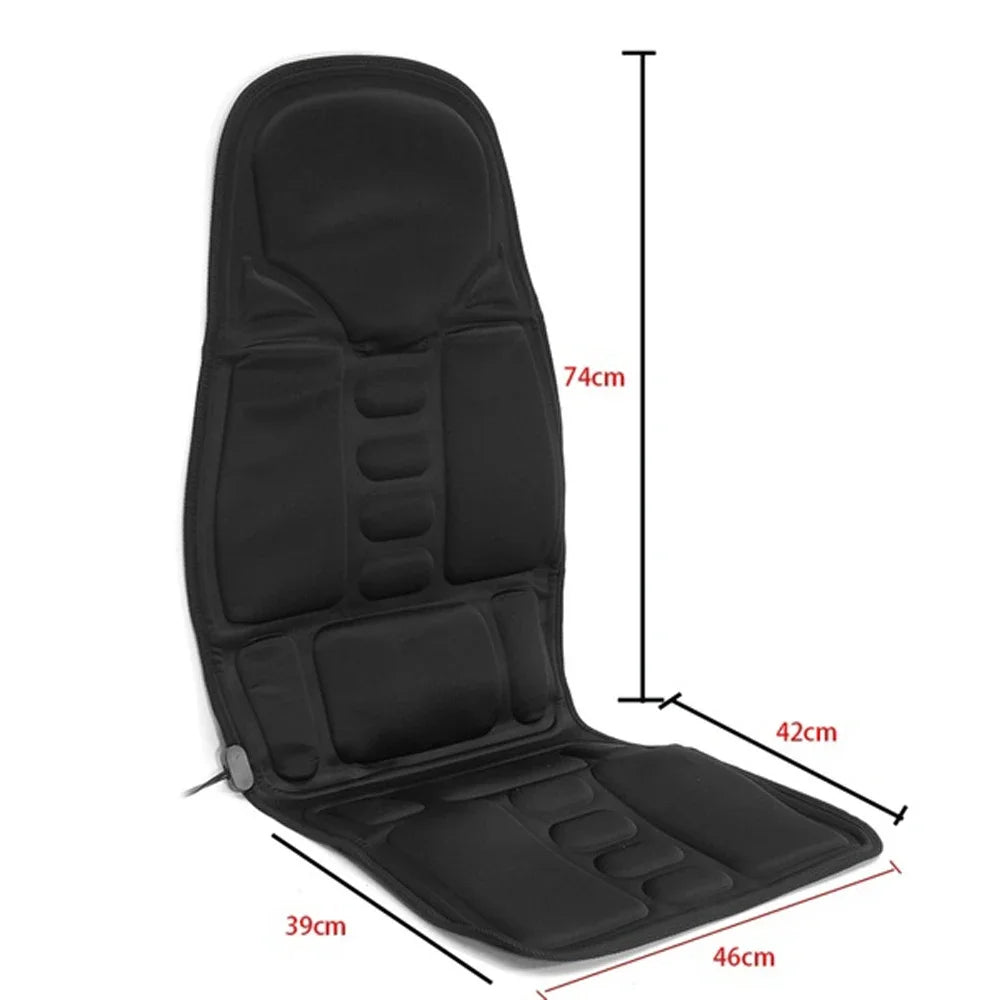 Electric Portable Heating Vibrating Back Massager Chair In Cussion Car Home Office Lumbar Neck Mattress Pain Relief Mat