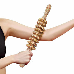 Wooden Therapy Massager Roller Trigger Point Massager Stick for Fascia Cellulite Muscle & Abdomen Body, Muscle Belly Relief Tool