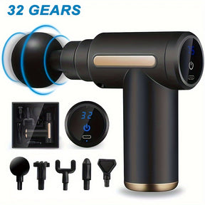DeepRelief Pro - 32-snelheden draagbare massagepistool met LCD-scherm en USB-oplaadbaar